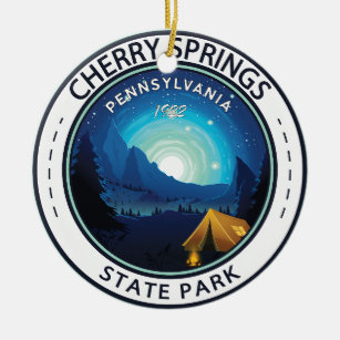 Cherry Springs State Park Pennsylvania Badge Ceramic Ornament