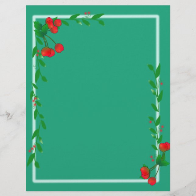 Cherry Stems Scrapbook Paper (Front)