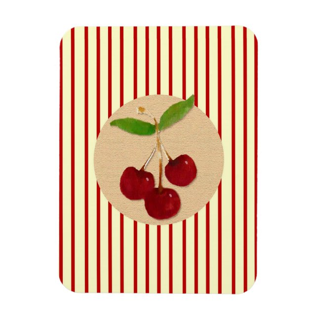 Cherry Stripe Premium Flexi Magnet (Vertical)