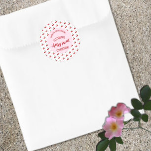 Cherry Sweet Birthday Classic Round Sticker