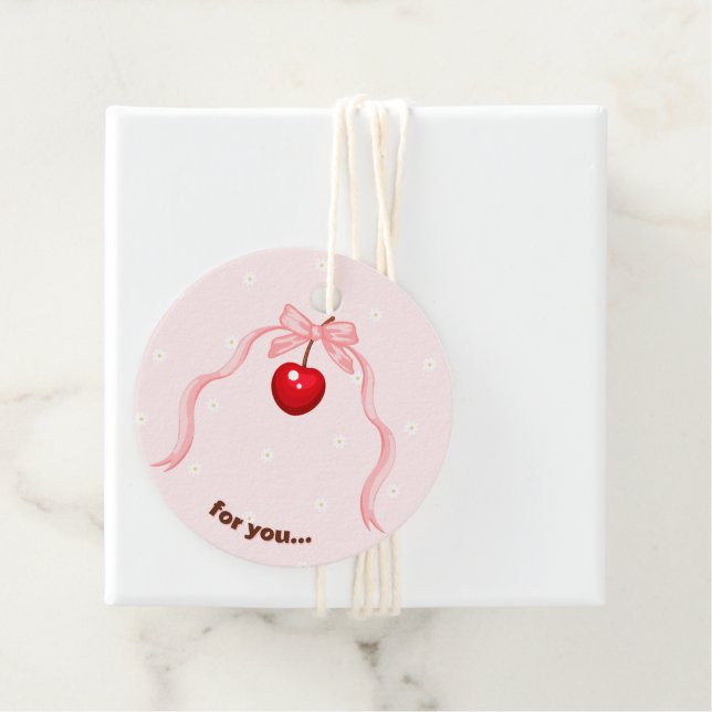 Cherry Sweet Birthday Favour Tags (In Situ)