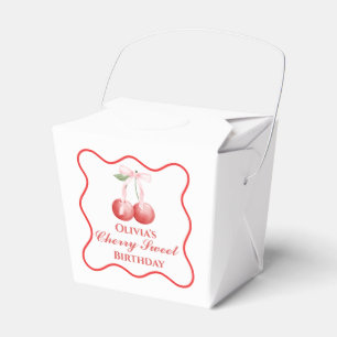 Cherry Sweet birthday Pink Bow Gingham Favour Box
