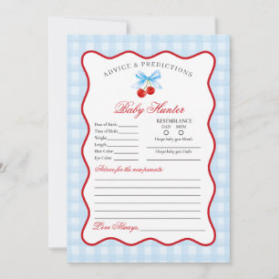 Cherry Sweet Blue Coquette Advice for Baby Card