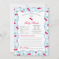 Cherry Sweet Blue Coquette Advice for Baby Card
