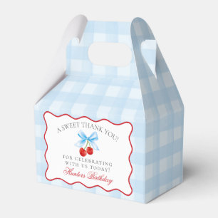 Cherry Sweet Blue Coquette Bow Birthday Favour Box