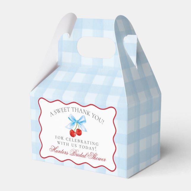 Cherry Sweet Blue Coquette Bridal Shower Favour Bo Favour Box (Front Side)