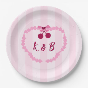 Cherry Sweet Pink Bridal Shower Napkins Paper Plate