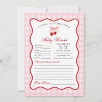 Cherry Sweet Pink Coquette Advice for Baby Card