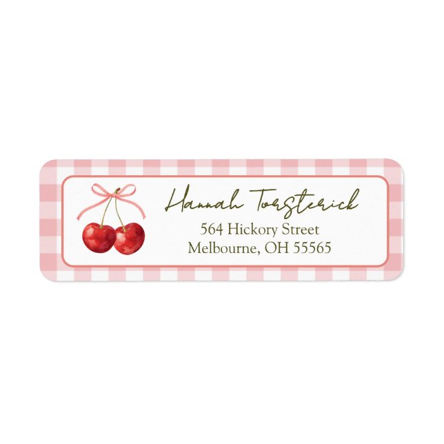 Cherry Sweet return address label (Front)