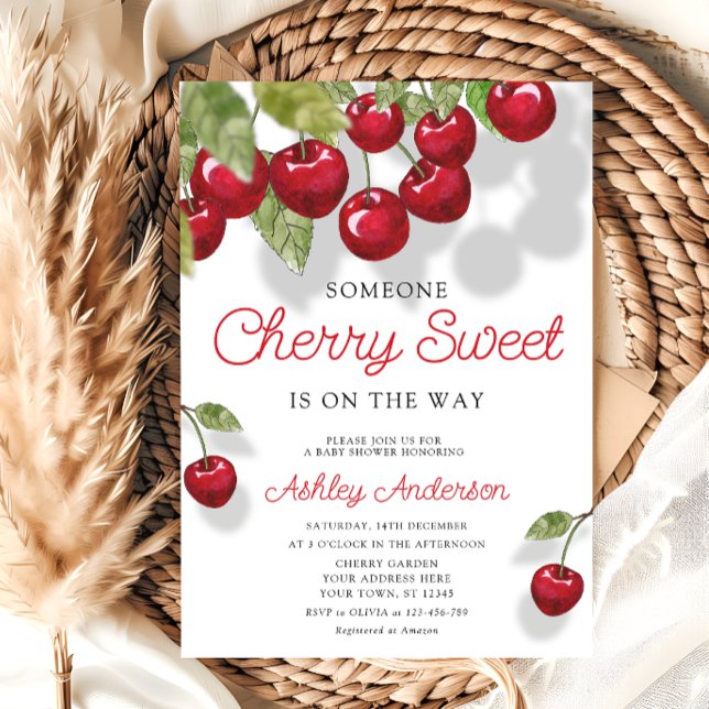 Cherry Sweet Theme Baby Shower Invitation (Creator Uploaded)