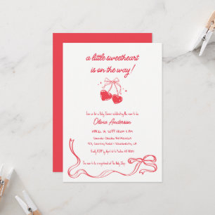 Cherry sweetheart Baby Shower Invitation