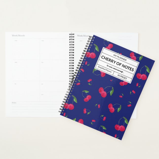 Cherry Themed Planner 60 Pages & 12 MONTHS LONG (Display)