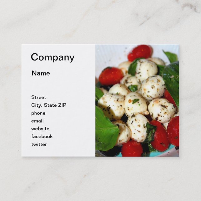 Cherry Tomato and Mozzarella Salad Business Card (Front)