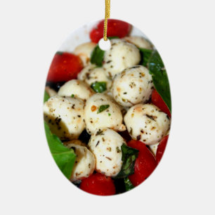Cherry Tomato and Mozzarella Salad Ceramic Ornament