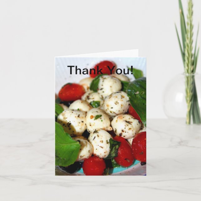 Cherry Tomato and Mozzarella Salad Thank You Card (Front)