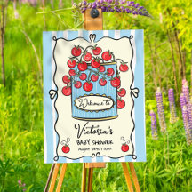 Cherry Tomato Baby Shower Welcome Sign Poster