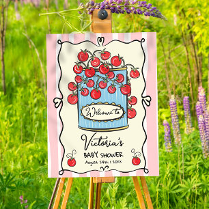 Cherry Tomato Baby Shower Welcome Sign Poster