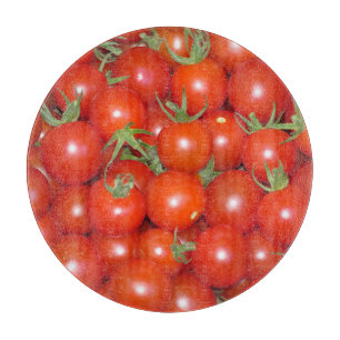 Cherry Tomato Harvest Glass Cutting Board