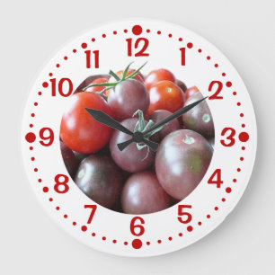 Cherry Tomatoes Custom Kitchen Clock with Minutes