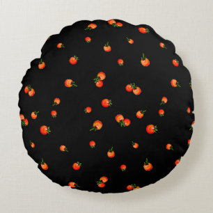Cherry tomatoes illustration. Watercolor seamless  Round Cushion