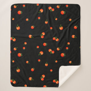Cherry tomatoes illustration. Watercolor seamless Sherpa Blanket