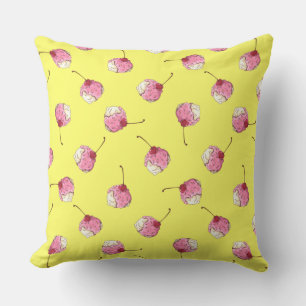 Cherry-Topped Ice Cream Pattern Cushion