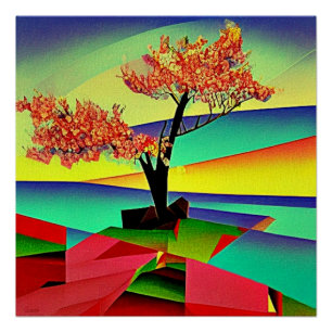 Cherry tree amidst rocks 3 poster