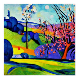 Cherry tree among rocks poster
