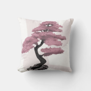 Cherry Tree Bonsai and Pink Rising Sun Cushion