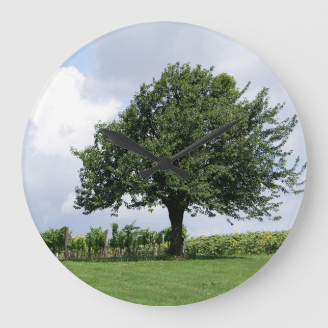 Cherry Tree In Summer Large Clock (Front)