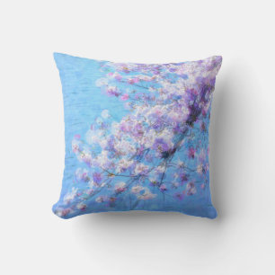 Cherry Tree Photo Painting Throw Pillow