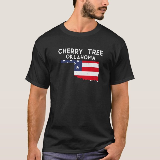 Cherry Tree USA State America Travel Oklahoman Pre T-Shirt (Front)