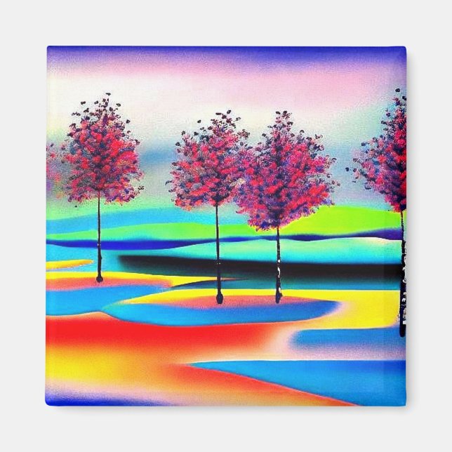 Cherry trees in flood water magnet (Front)