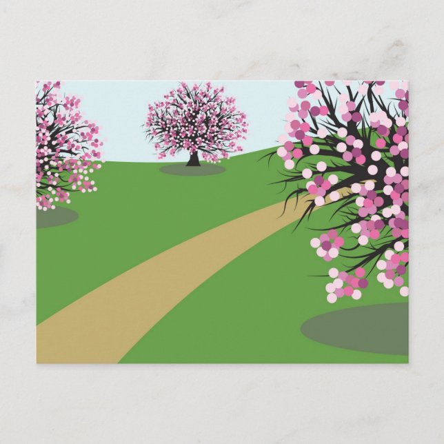 Cherry Trees Postcard (Front)