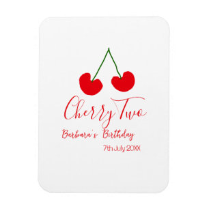 Cherry two 2nd birthday red cherry kids simple  magnet