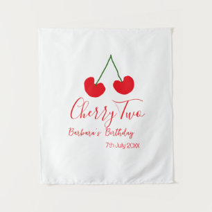 Cherry two 2nd birthday red cherry kids simple tapestry