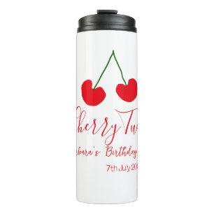 Cherry two 2nd birthday red cherry kids simple  thermal tumbler