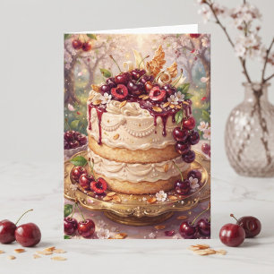 Cherry Vanilla Cake   Happy Birthday Aunt Card