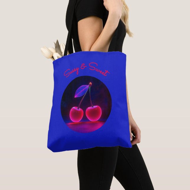 Cherry Vibe Power – Fierce & Fun Tote Bag (Close Up)