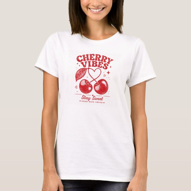 Cherry Vibes Retro Graphic Shirt (Front)