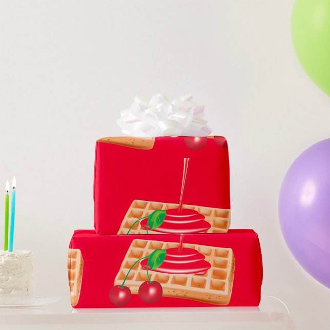Cherry Waffles Wrapping Paper (Creator Uploaded)