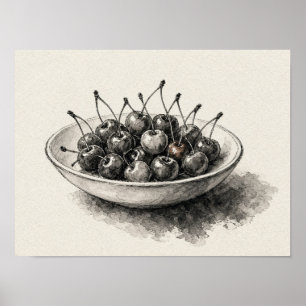 Cherry Wall Art Kitchen Fruit Still Life Poster