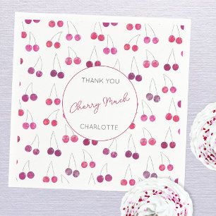 Cherry Watercolor Baby Shower Personalised Napkin