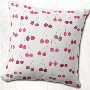 Cherry Watercolor Cute Fruity Cushion