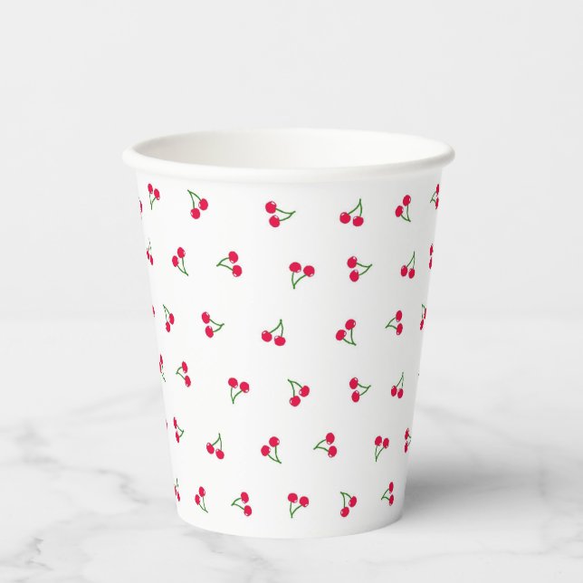 Cherry (White) Paper Cups (Front)