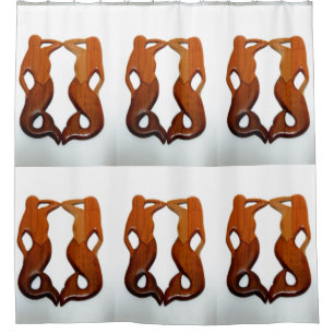 cherry wood mermaids shower curtain