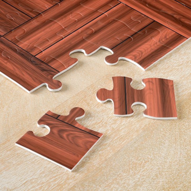 Cherry Wood Parquet Floor Pattern Jigsaw Puzzle (Side)