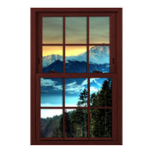 Cherry Wood Picture Window Mountain View 3 of 3