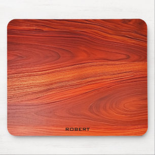 Cherry wood texture custom monoram. mouse pad