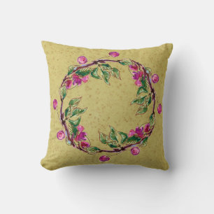 Cherry Wreath by Alexandra Cook Cushion